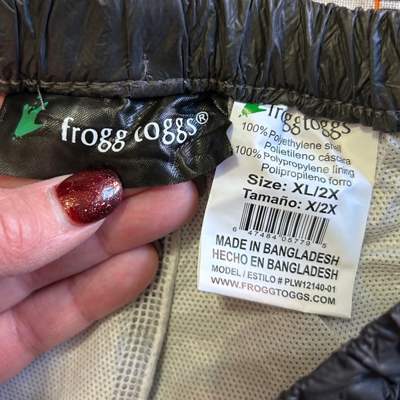 Frogg Toggs Rain Pants Black Waterproof Wide Leg Fishing Hunting Hiking XL 2X - Picture 5 of 6